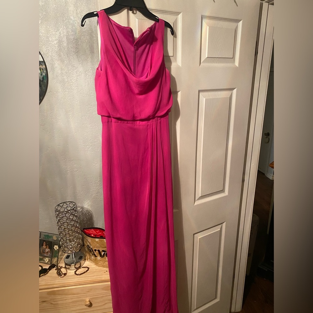 Fuschia Pink long evening dress